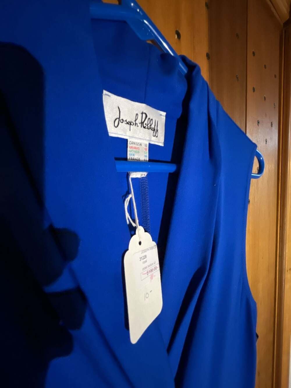 Joseph Ribkoff Royal Blue Cross Bodice Sleeveless Dress Style 31228